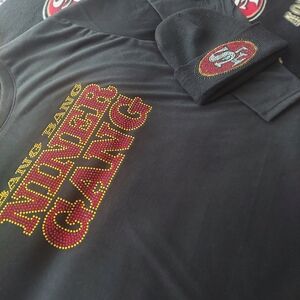 Black Bang Bang Niner Gang Shirt and Beanie Set